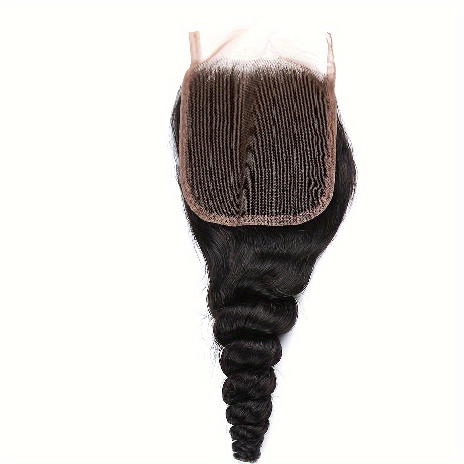 Loose Wave Human Hair Bundles With 4x4 Lace Closure 12A Peruvian Virgin 100% Unprocessed Loose Deep Wavy 4 Bundles 4x4 Lace Closure Natural Black Weave Extensions Transparent HD Ocean Wave